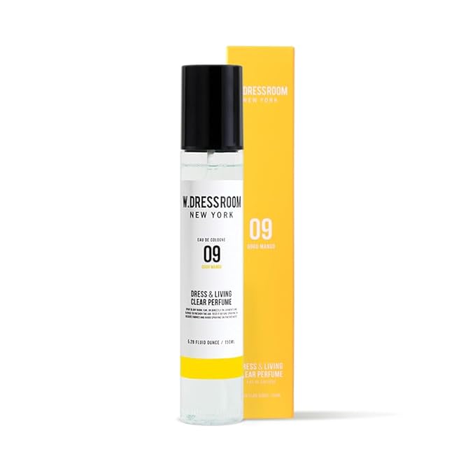 W.Dressroom No.09 Gogo Mango Living Clear Perfume, Body Mist, Long-Lasting Unisex, Alcohol-Free Water-Based, Spray on Skin, Clothes, Bedding & Car, Travel Size 5.28 oz
