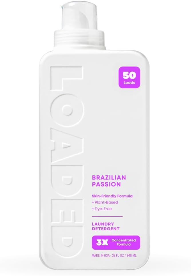 Loaded Laundry Detergent, Cologne Scented | 50 Loads | Non-Toxic & Skin-Friendly | Made in USA | 32 oz (Brazilian Passion)