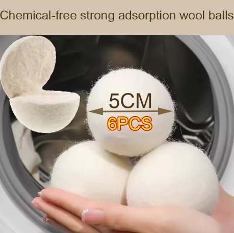 Wool Dryer Balls – Reusable Laundry Softener, Tumble Dryer Balls for Clothes, Eco-Friendly Washing Machine Accessories, Home Essentials