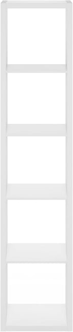 Furinno Cubicle Open Back Decorative Verticle Cube Storage Organizer, 5-Cube, White