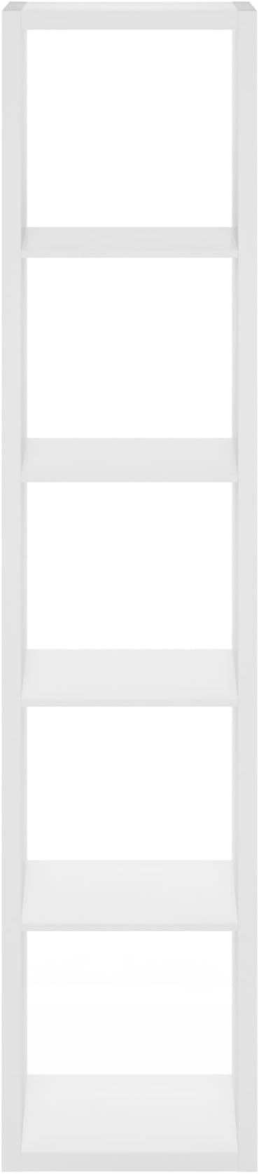 Furinno Cubicle Open Back Decorative Verticle Cube Storage Organizer, 5-Cube, White