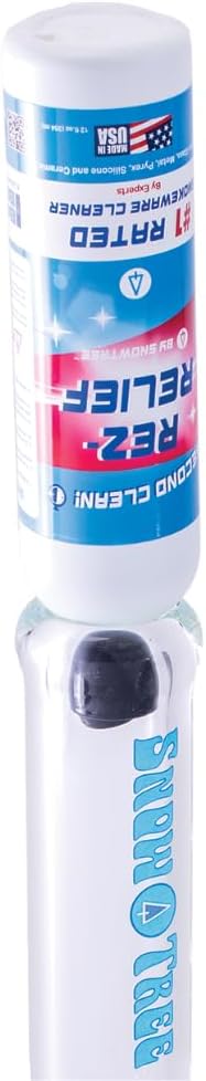SNOWTREE - 4 Pack Rez Relief Glass Cleaner Solution for Glass, Ceramic, Metal & Silicone - 12 Fluid Oz Bottle (4 Pack) - Refreshing Citrus Scent Glass Cleaner Liquid - Removes Stains & Smells
