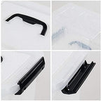 Farmoon 3 Packs Clear Lidded Storage Bin, Plastic Stackable Storage Container Box with Handle