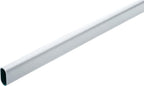 Oval Closet Rod with End Supports that have Dual Rear Facing 5mm Pins (Matte Aluminum, 24" Wide Space)