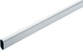 Oval Closet Rod with End Supports that have Dual Rear Facing 5mm Pins (Matte Aluminum, Custom 31-47 Inches)