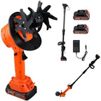 24V Cordless Tiller Cultivator, 4-Inch Tilling Width and Depth, Handheld with Extension Rod, 235 RPM Electric Garden Tiller, Lightweight 1.2kg Body, 2 × 1.5Ah Batteries & Charger
