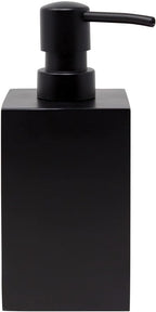 Matte Black Soap Dispenser for Bathroom, 15oz Square Rustproof Liquid Hand Dish Soap Dispenser Pump for Kitchen Sink, Countertop, and Bathroom