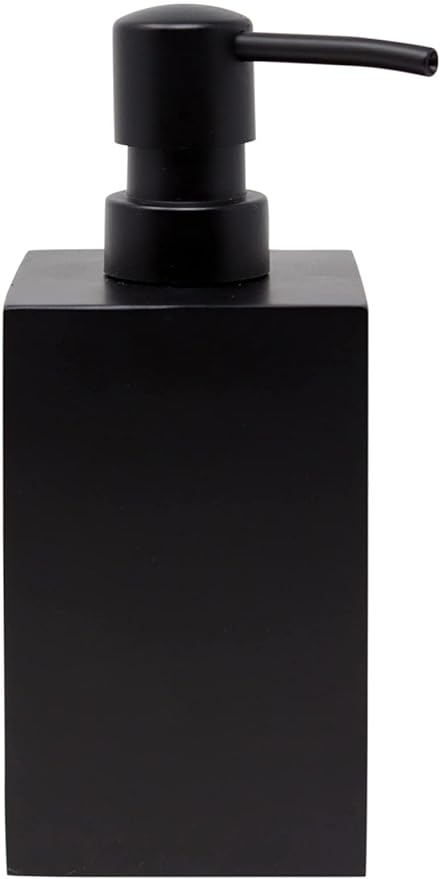 Matte Black Soap Dispenser for Bathroom, 15oz Square Rustproof Liquid Hand Dish Soap Dispenser Pump for Kitchen Sink, Countertop, and Bathroom