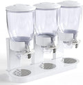 Triple Food Dispenser - Easy To Use Dry Food Dispenser Perfect As A Candy, Nuts, Rice, Granola, Cereal Dispenser & More - Dispensing 1 Ounce Per Twist And Preserving Freshness For Fun, Easy Serving.