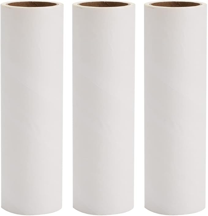 windson 3 Pack 6.3 Inch Wide Large Lint Roller Refills (1.5In Inner Diamerter), Supersize Extra Sticky Roller Refills for Pet Hair Removing(180 Sheets)