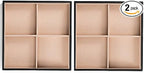 Jewelry Organizer Tray - Set of 2 - Stackable 8 Square Slot Jewelry Storage Trays - Display on Dresser or Drawer - Compatible with other Glenor trays - Black