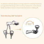 Bra Laundry Bag for Delicates, Machine Mesh Laundry Bags, Lingerie Protector for Bras, 2025 Upgrade No-Fallout Design - Lockable Zipper & 2 Keys for Bras, Underwear, Fits A-38DD Cup