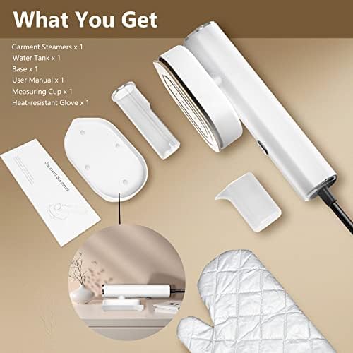 Portable Steamer For Clothes Travel Mini Steamer and Iron Fast 10s Heat-Up, Horizontal and Vertical 1200W Effortless Wrinkle Removal, Garment Steamer and Iron for Travel Office Home(110-120V)