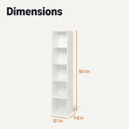 Amazon Basics 5-Cube Bookcase Compatible with Fabric Storage Cube Organizers, White