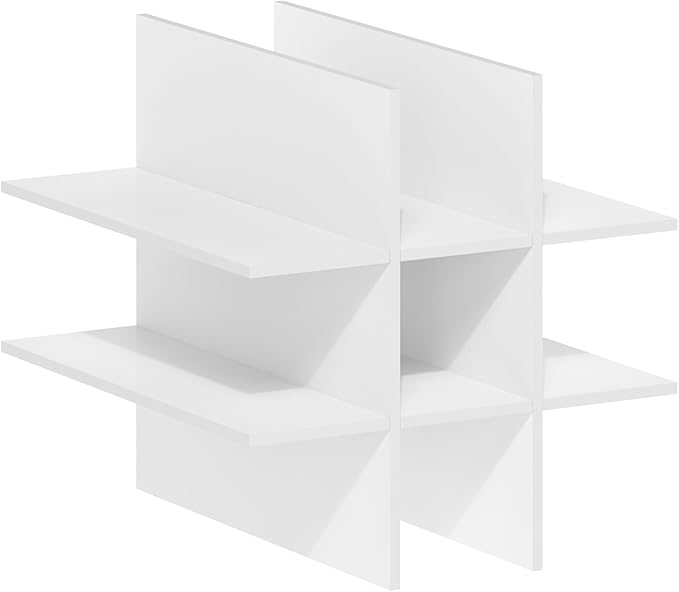Furinno Cubicle 9-Compartment Bottle Storage Cube Organizer Insert (Does not fit IKEA Kallax Shelving), White
