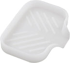 Silicone Bathroom Soap Dishes with Drain Spout-Bathroom and Kitchen Sink Organizer,Sponge Holder,Dish Soap Tray,Perfect for Dispenser,Scrubber,Bottle,Cup on Counter Translucent 4.9"×3.2"