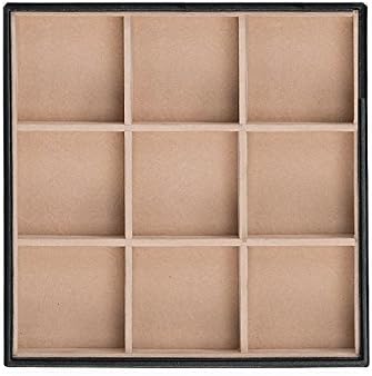 Jewelry Organizer Tray - Set of 2 - Stackable 18 Slots Jewelry Storage Trays - Display on Dresser or Drawer - Compatible with Other Glenor Trays - Black