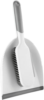 Beaupretty 2-pcs Mini Broom and Dustpan Set, White Grey Handheld Cleaning Brush Tools for Home Dust Removal, Bed and Desk Accessory for Indoor Sweeping