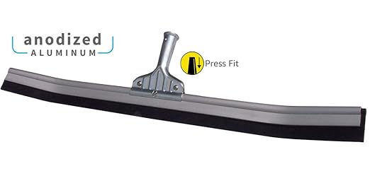 Unger Professional AquaDozer 36” Smooth Surface Curved Floor Squeegee, Flood Cleanup Scrubber for Concrete and Asphalt, Cleaning Tool with Curve Hood to Control and Easily Moves Water and Debris