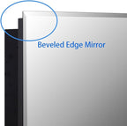 Black Bathroom Medicine Cabinet with Beveled Edge Mirrored Door 24 x 30 inch, Recessed or Surface Mount, with Adjustable Glass Shelves