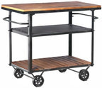 Diwhy Industrial 3 Tier Rolling Utility Storage Cart Wine Beverage, Metal Wine Rack with Wheels Kitchen Bar Dining Room Tea Wine, Storage Cart with Wood