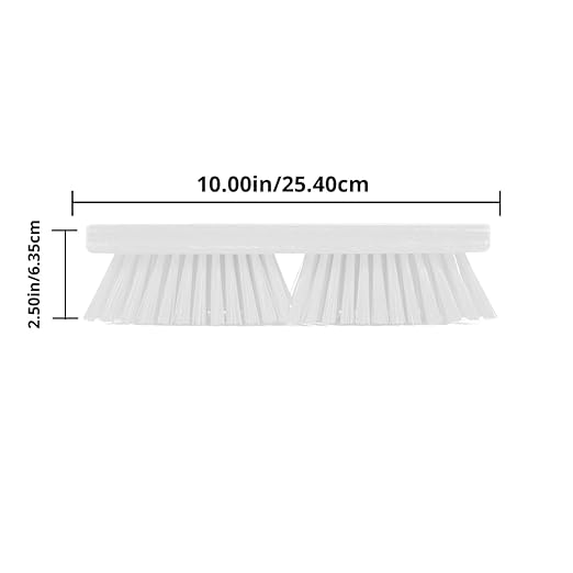 SPARTA Plastic Floor Scrub Brush, Brush Head Only, Deck Brush with ACME Standard Thread Fitting for Deck, Industrial Kitchens, and Hospitals, 10 Inches, Yellow