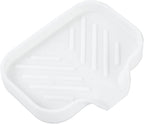 Silicone Bathroom Soap Dishes with Drain Spout-Bathroom and Kitchen Sink Organizer,Sponge Holder,Dish Soap Tray,Perfect for Dispenser,Scrubber,Bottle,Cup on Sink or Counter-White 4.9"×3.2"