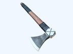 Kacha Store | custom handmade Viking medieval Axe with Viking gift,Hand Axe,Viking Gifts for Men,Camping Tomahawk,Bearded,Valhalla Axe with Leather Sheath (Battle axe) (Valhalla)