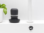 Brabantia 302626 Refillable Soap Dispensing Washing Up Scrubbing Dish Brush, One Size, Dark Gray