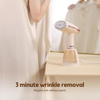 Handheld Steamer for Clothes 1500W 20s Heatup Fabric Wrinkles Remover Portable Handheld Garment Steamer with Removable Water Tank and Fabric Brush Steamer for Garments(champagne)