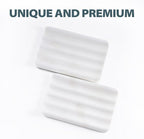 Soap Dish, Marble Soap Holder for Shower, Bar Soap Holder with Water Ripple Design, Easy Cleaning Soap Saver for Kitchen Sink，Bathroom, Executive African Natural Stone Soap Tray(Namib Bianco)