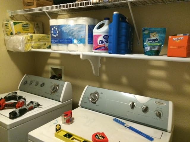DIY Expandable Closet Shelf (NO Hanging Rod) Easy to Install to 2 Sidewalls - 63.3 to 118" - Alternative to Wire Closet Shelving