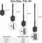 iunio Camping Shovel,Shovel Folding, Portable, Multitool, Foldable Entrenching Tool, Collapsible Spade, for Backpacking, Trenching, Hiking, Survival, Car Emergency