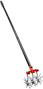 Garden Lawn Weed Rotary Cultivator Tool Hand Tiller Long Handle Cultivator for Aerating, Weeding, Planting and Mixing or Reseeding Grass Lawn Tiller Total and Fertilization