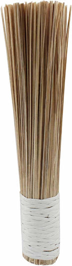 2 Pack Natural Bamboo Wok Brush 12-Inch Length, Traditional Kitchen Pan Cleaning Whisk Cleaning Brush Bamboo Scrubber (Flat Brush)