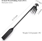 WMM Weed Puller Tool Gardening Tools Set of 2 Uprooting Weed Pulling Tool, 4 Teeth Manganese Steel Forged Weeding Tool for Vegetable, Portable Hand Weeder Tool for Garden Farm Planting Weeding