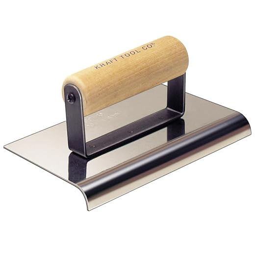 Kraft Tool CF092 Stainless Steel Carpet Edger 45-Degree Angle 3/16-Inch Drop with Wood Handle, 6 x 3-Inch