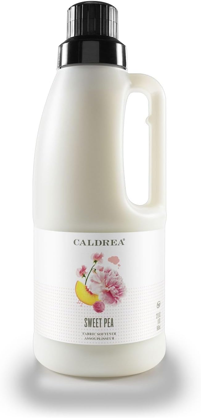 Caldrea Liquid Fabric Softener, Plant Derived, Helps Remove Static And Wrinkles, Sweet Pea Scent, 32 Oz