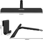 Shower Squeegee for Glass Doors with Adhesive Hook, All-Purpose Squeegee for Shower Glass, Bathroom, Window, Mirror, Car Glass and Tile Wall-8 Inches,Black