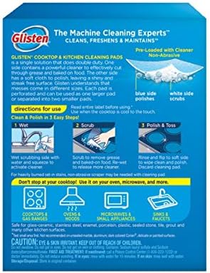 Glisten GC0608T Cooktop & Kitchen Cleaning, 8 Large/16 Small Pads Per Box, 5 Pack