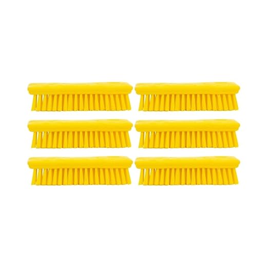 SPARTA 42024EC04 Comfort Grip Plastic Scrub Brush, Hand Brush For Cleaning, 8 Inches, Yellow, (Pack of 6)