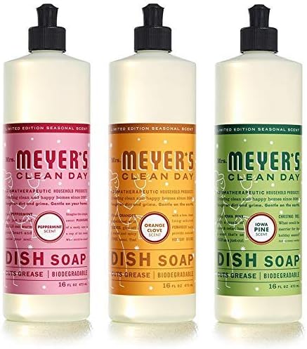 MRS. MEYER'S CLEAN DAY Variety Dish Soap Scent (Peppermint + Orange Clove + Iowa Pine)