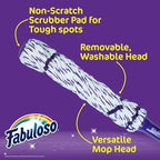 Fabuloso Twist Mop, Self Wringing Floor Mop with Non Scratch Scrubber and Removable Washable Head for Hardwood, Tile, Vinyl and Laminate Floors Cleaning System, 53 Inch Tall