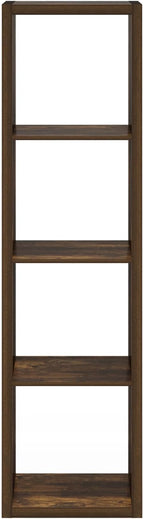 Furinno Cubicle Open Back Decorative Verticle Cube Storage Organizer, 4-Cube, Amber Pine