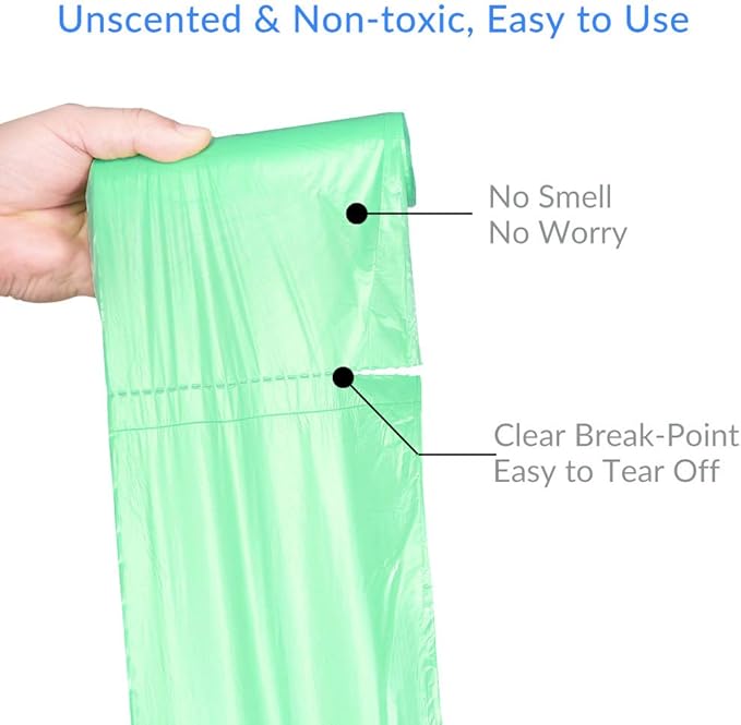 Jaoul Trash Bags 13 Gallon, Small Garbage Bags, Strong & Unscented Trash Bags for Kitchen, Bathroom, Office, Restroom, Car, Green, 60 Counts