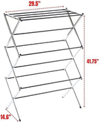 Displays By Jack Portable Collapsible Clothing Dryer Rack, Foldable Drying Rack for Clothes, Lingerie, Towels, Linens, Laundry Home Apartment Must Haves, Metal Chrome Finish