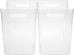 Sterilite Medium Shelf Bin with Handles, Plastic Storage Container for Organizing Shelving, Closet, Pantry, and Countertops, Clear, 6-Pack
