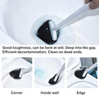 Sellemer Toilet Brush and Holder Set for Bathroom, Flexible Toilet Bowl Brush Head with Silicone Bristles, Compact Size for Storage and Organization, Ventilation Slots Base (2 Pack, Silver)