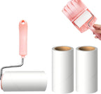 Lint Roller Remover with 180 Sheets, Pet Hair Remover Extra Sticky Roller Hair Dust Remover for Clothes, Furniture, Travel Household 1 Handle+3 Rollers Dog &Cat Hair Removal (Pink)