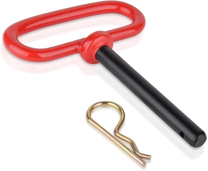 5/8" Trailer Pins Red Handle Hitch Pin with Clip Tractor Pins Tow Dolly Hitch Clevis Pin 5/8X5-1/2 ,2PCS